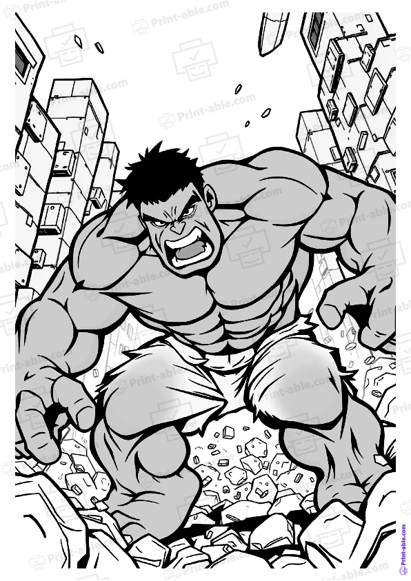 Hulk Coloring Page Free Download