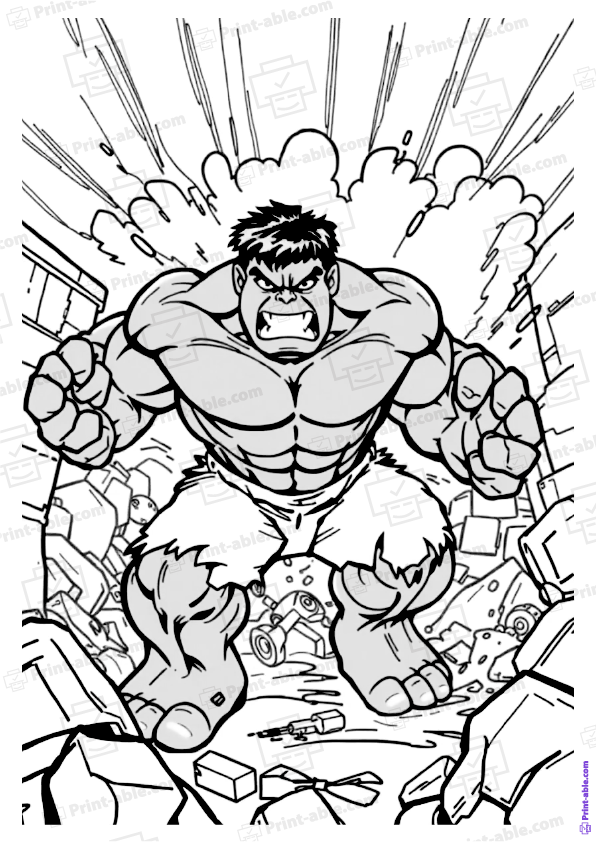 Hulk Coloring Page Free Download