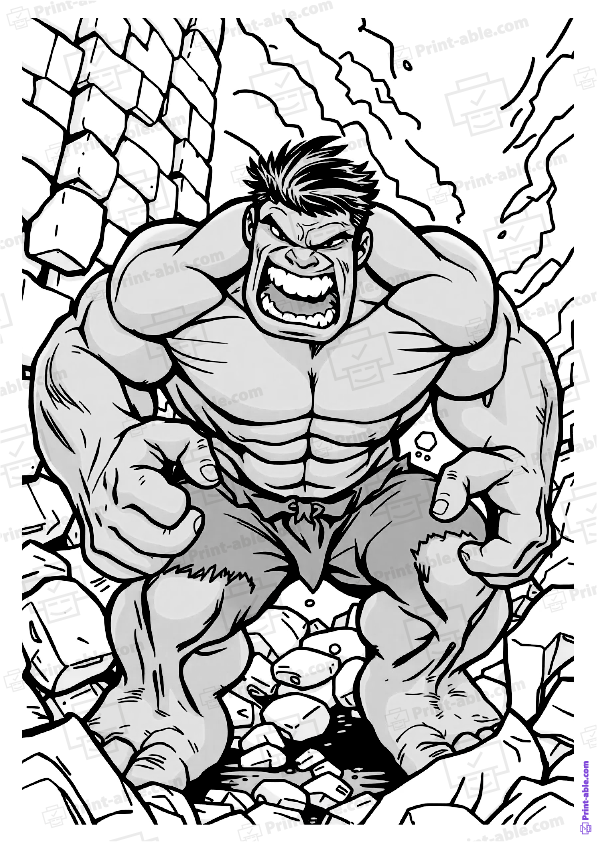 Hulk Coloring Page Free Download