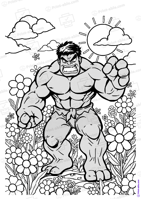 Hulk Coloring Page Free Download