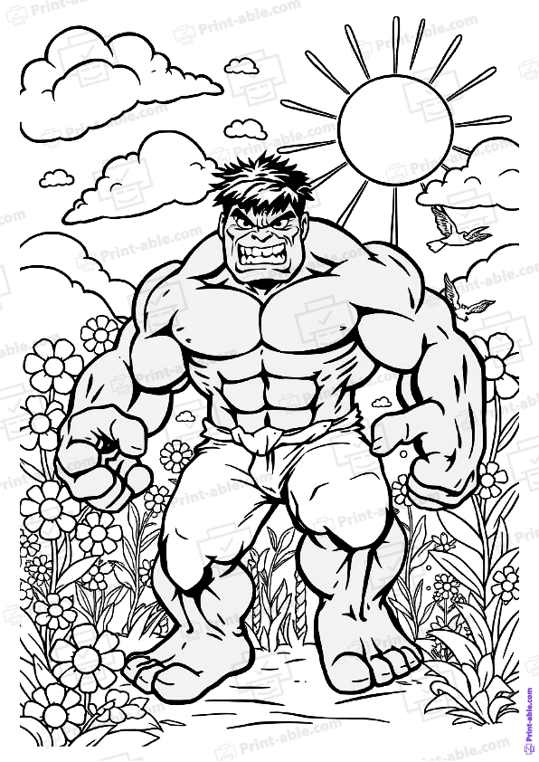 Hulk Coloring Page Free Download