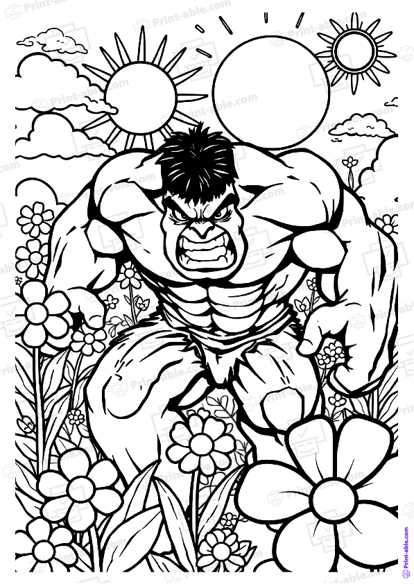 Hulk Coloring Page Free Download