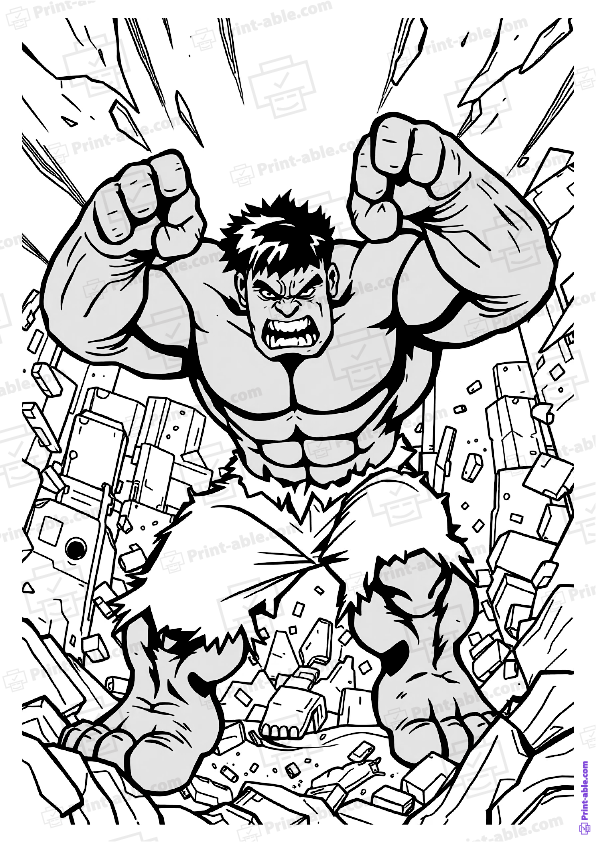 Hulk Coloring Page Free Download