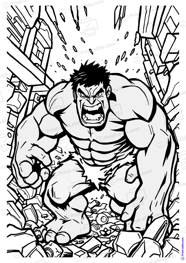 Hulk Coloring Page Free Download