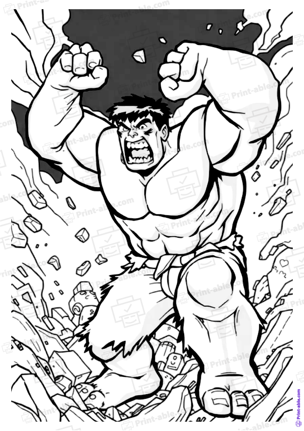 Hulk Coloring Page Free Download