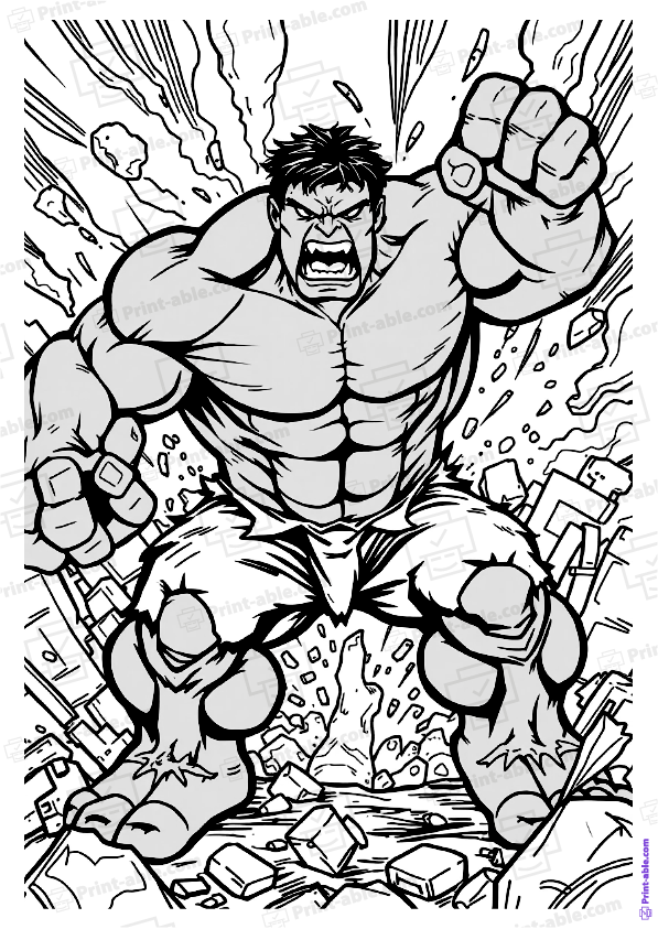 Hulk Coloring Page Free Download