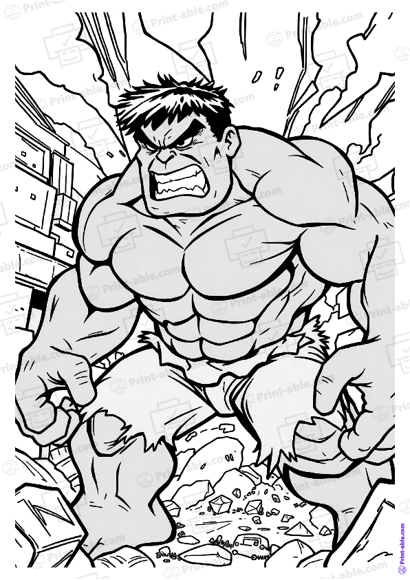 Hulk Coloring Page Free Download