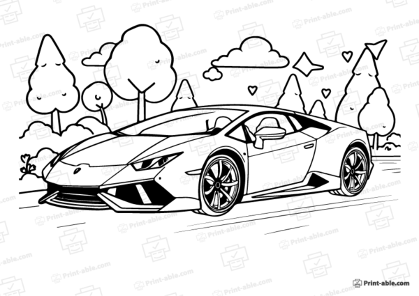 Lamborghini Coloring Page