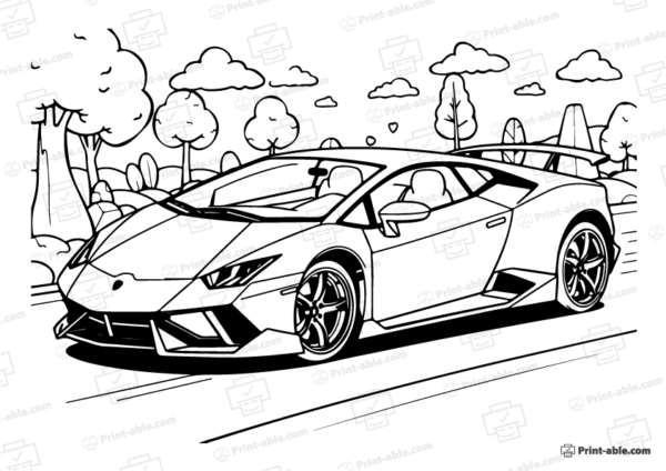 Lamborghini Coloring Page