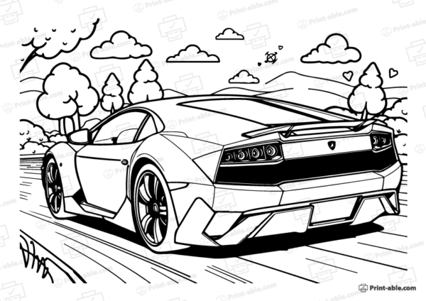 Lamborghini Coloring Page