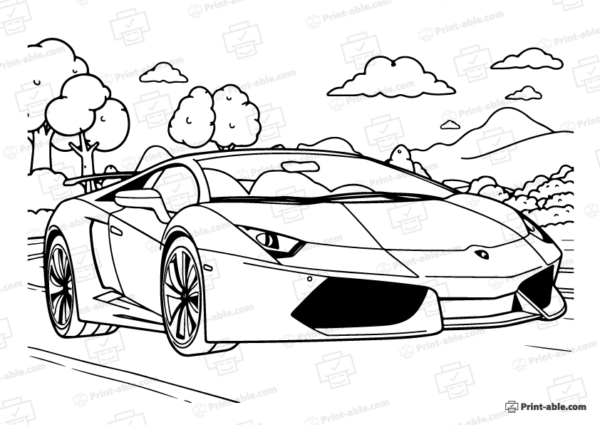 Lamborghini Coloring Page