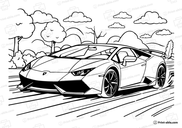 Lamborghini Coloring Page