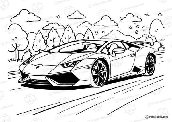 Lamborghini Coloring Page