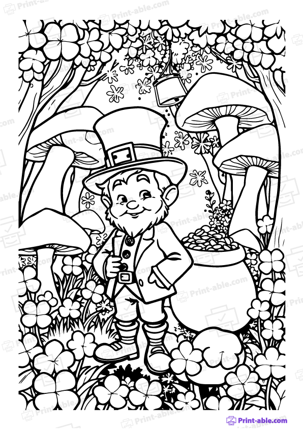 Leprechaun Coloring Page Free Download