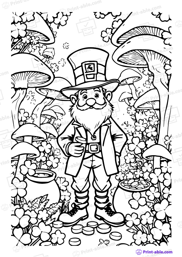 Leprechaun Coloring Page Free Download