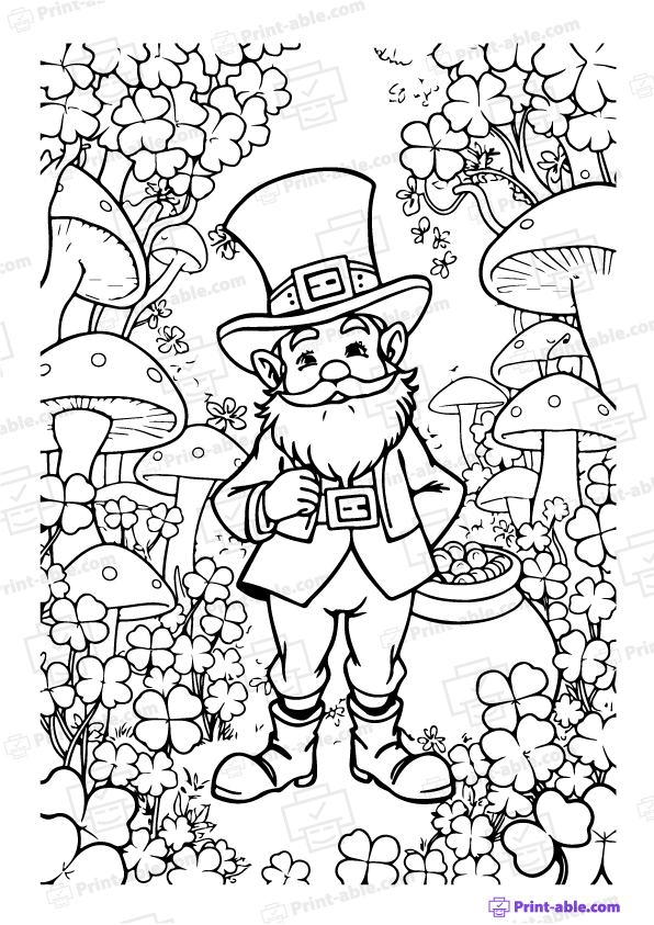 Leprechaun Coloring Page Free Download