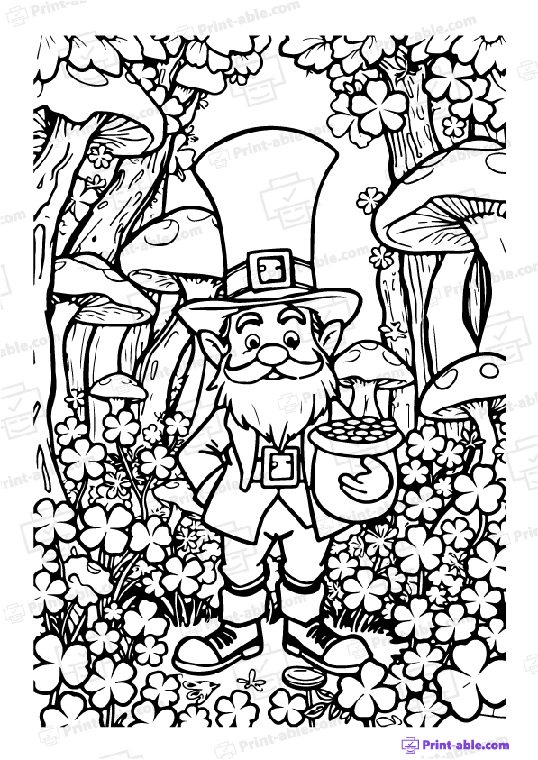 Leprechaun Coloring Page Free Download