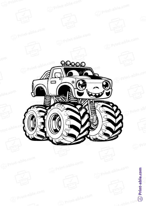 Monster Truck Coloring Page