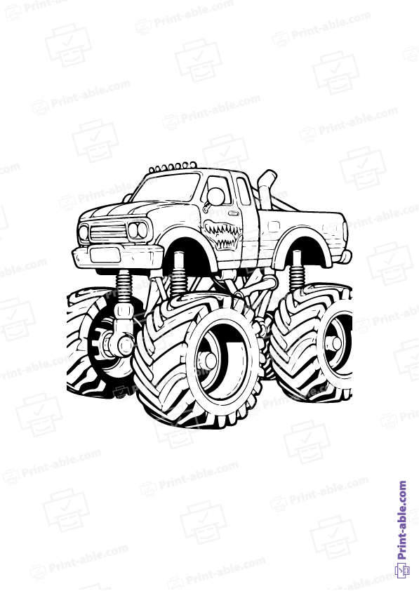 Monster Truck Coloring Page