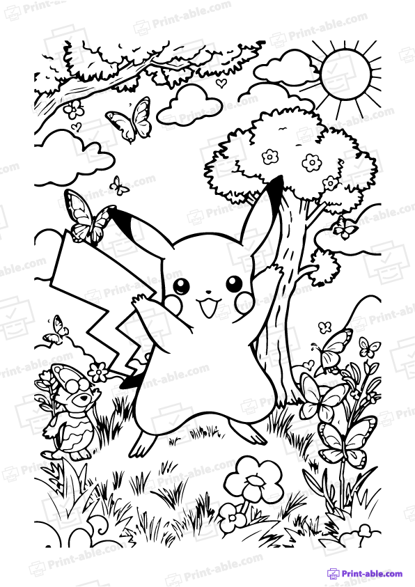 Pikachu Coloring Page