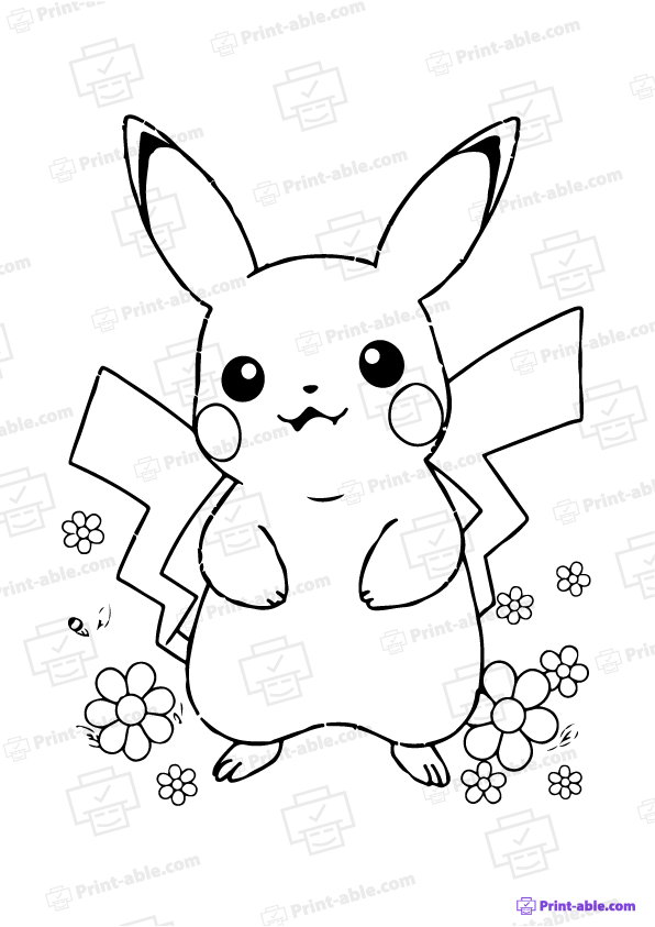 Pikachu Coloring Page