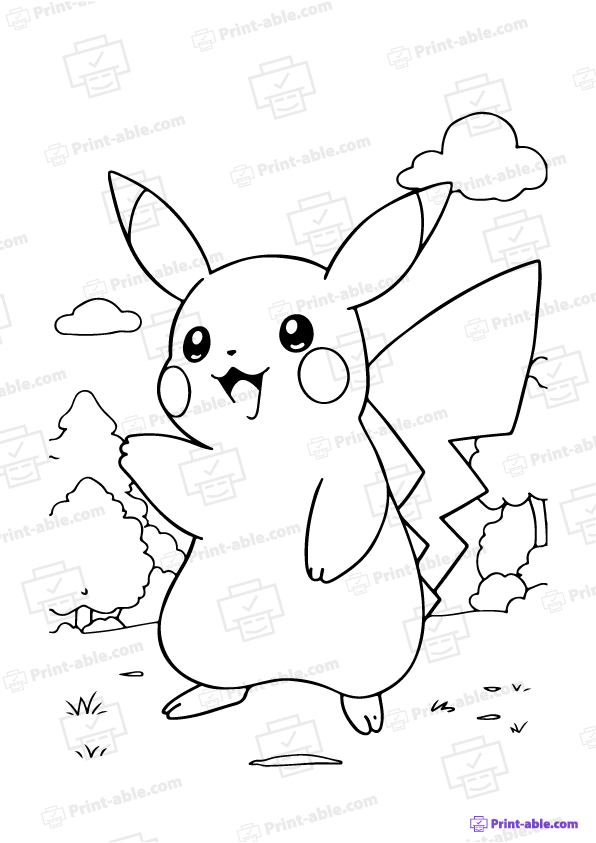 Pikachu Coloring Page