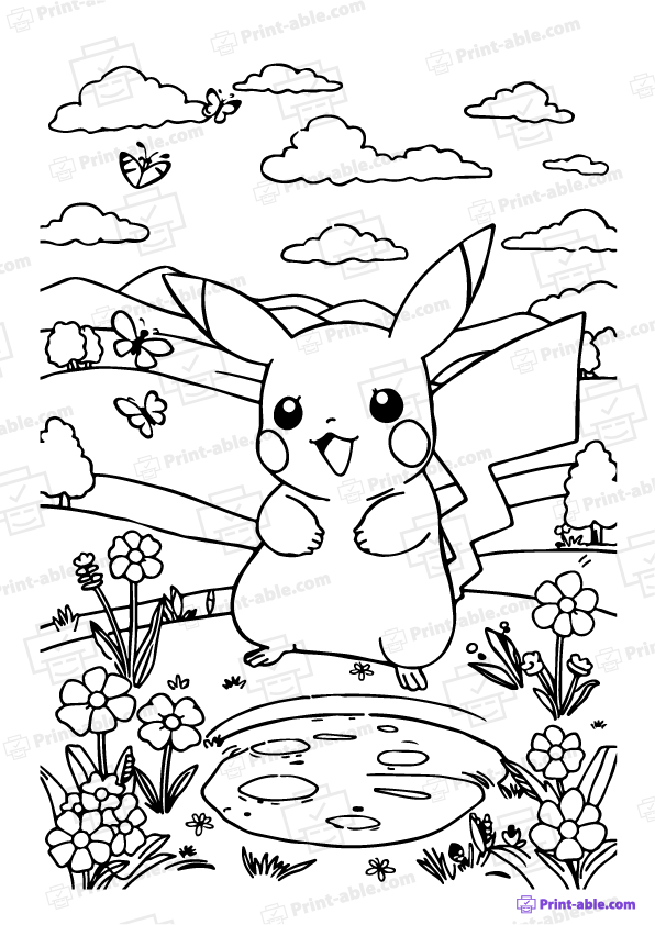 Pikachu Coloring Page