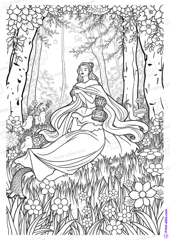 Sleeping Beauty Coloring Page Free Download