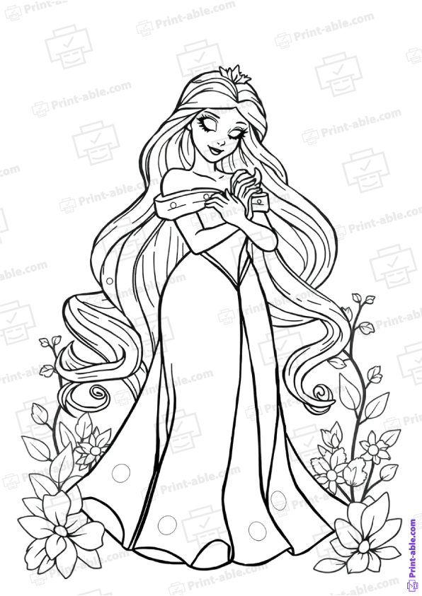 Sleeping Beauty Coloring Page Free Download