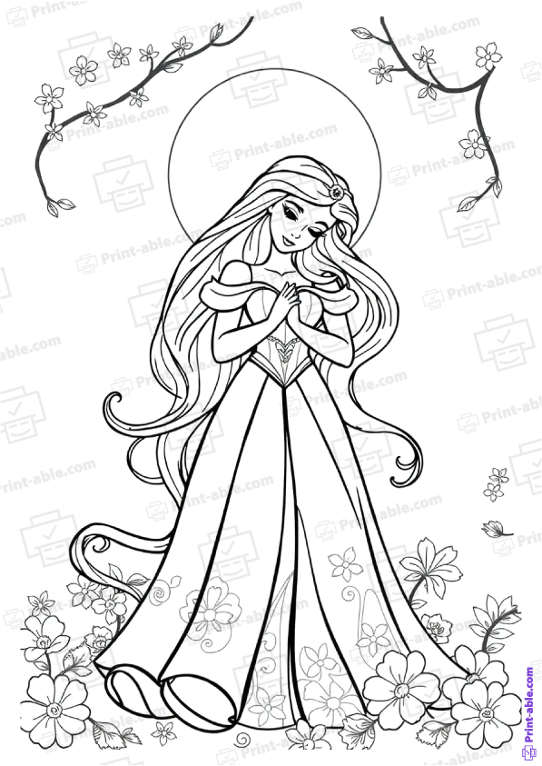 Sleeping Beauty Coloring Page Free Download