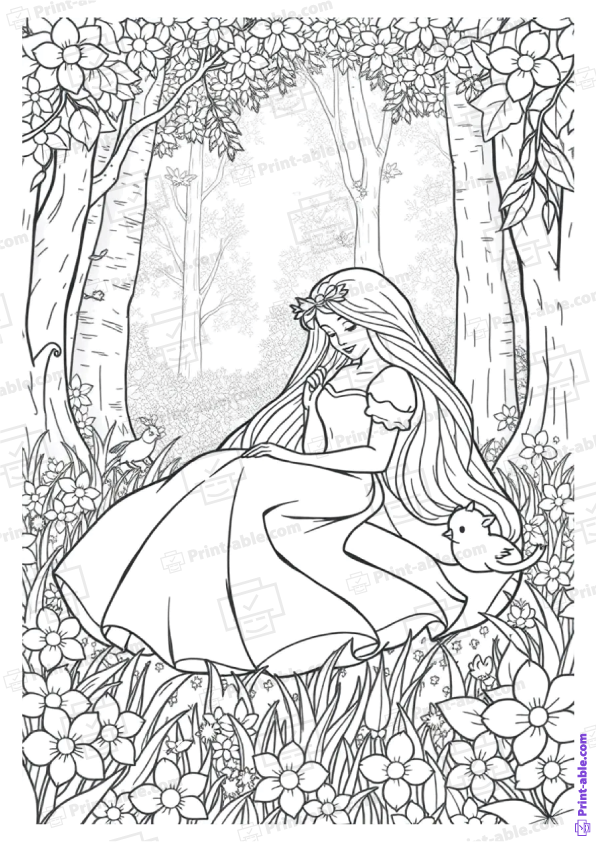 Sleeping Beauty Coloring Page Free Download