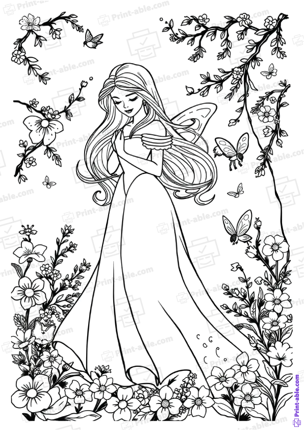 Sleeping Beauty Coloring Page Free Download