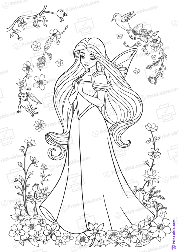 Sleeping Beauty Coloring Page Free Download