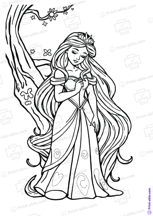 Sleeping Beauty Coloring Page Free Download