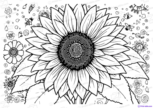 Sunflower Coloring Page