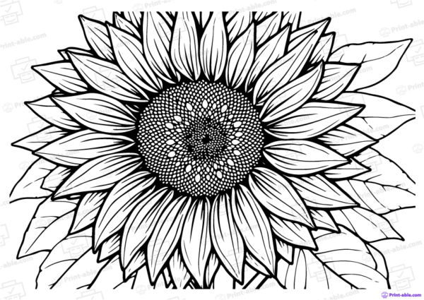 Sunflower Coloring Page