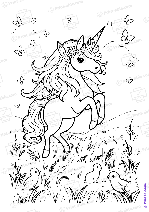 Unicorn Coloring Page Free Download