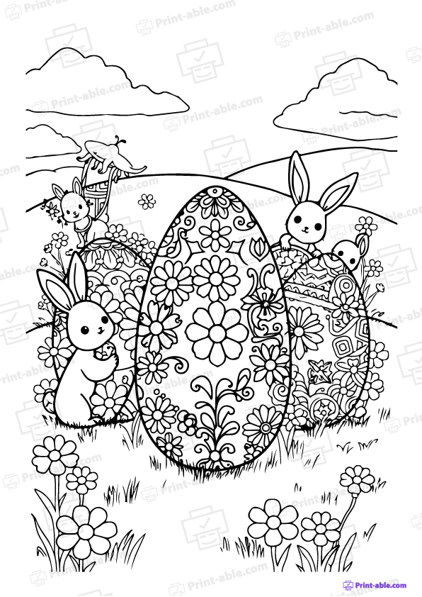 Easter Coloring Page Free Download