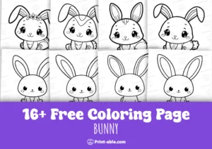 best bunny coloring page free download