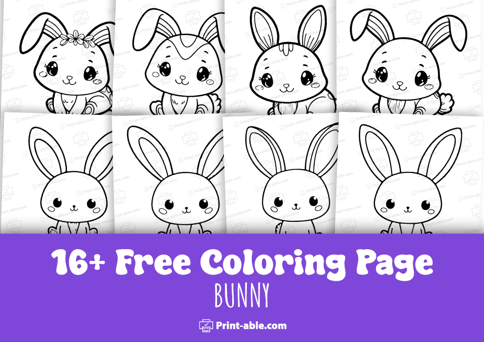 best bunny coloring page free download