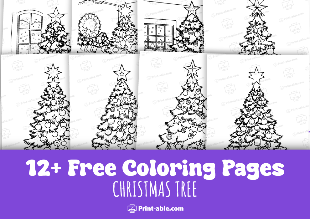 best christmas tree coloring page free download