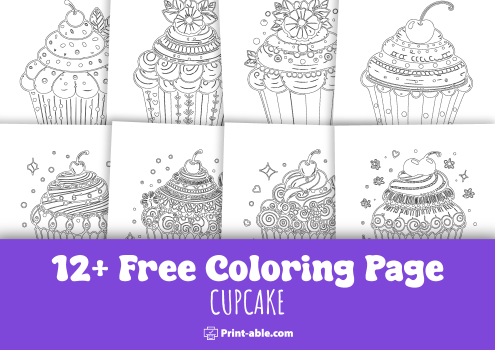 best cupcake coloring pages free download