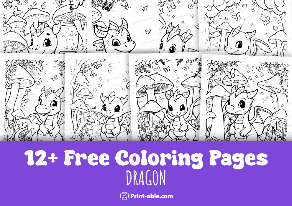 best dragon coloring page free download