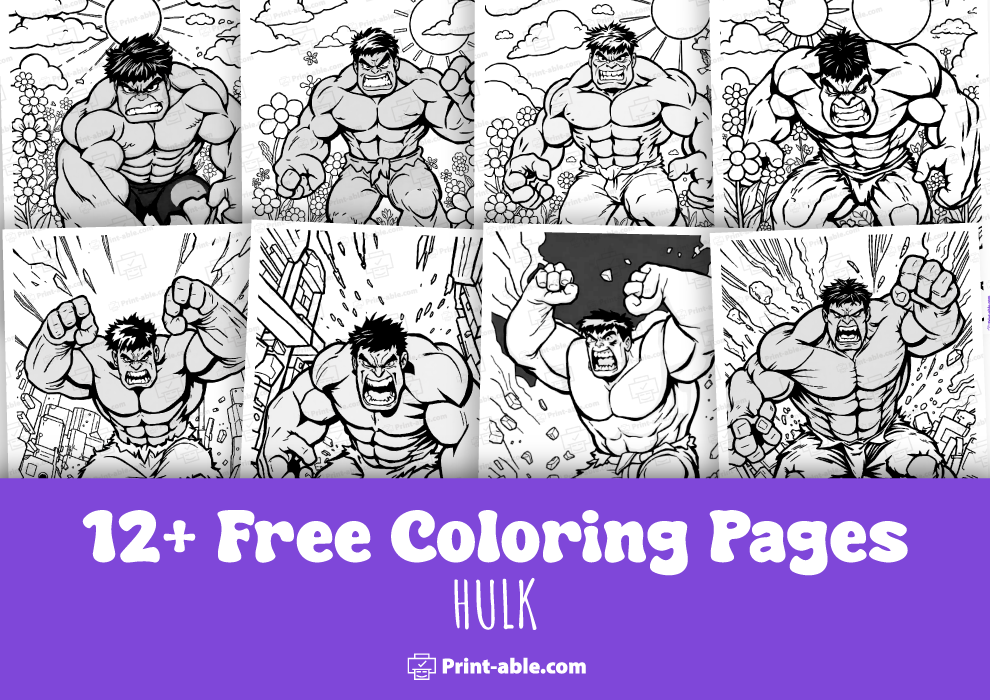 best hulk coloring page free download