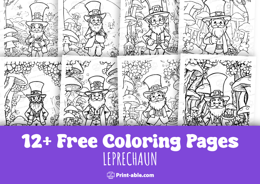 best leprechaun coloring page free download