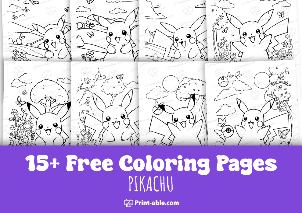 best pikachu coloring page free download