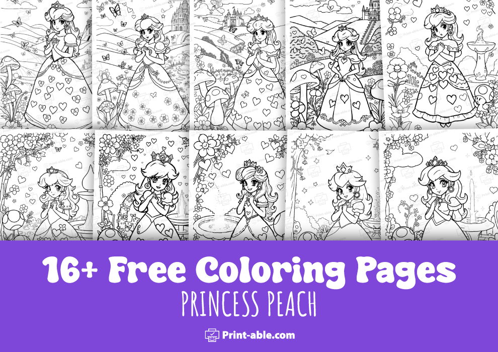 best princess peach coloring pages free download