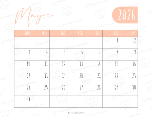 May 2026 Calendar